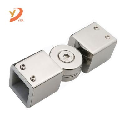 China Modern 360 Degree Stainless Steel Shower Door Square Glass Tube Connector Flange Glass Pipe Connector for sale