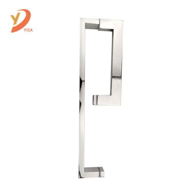 China Easy To Install And Durable Wholesale Price Square 304 Stainless Steel Polish Shower Door Handle Glass Door Handle for sale