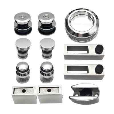 China Anti-theft Glass Frameless Sliding Door Hardware Set System Shower Roller Sliding Door Accessories for sale