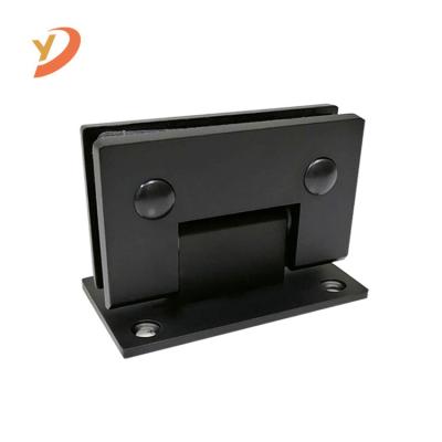 China Modern Premium Cast Iron 90 Degree Bathroom Clip Black Shower Glass Door Hinge for sale