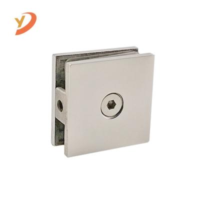 China Fashion Bathroom Clip 304 Modern Top Square Glass Single Hole Stainless Steel Glass Clip for sale