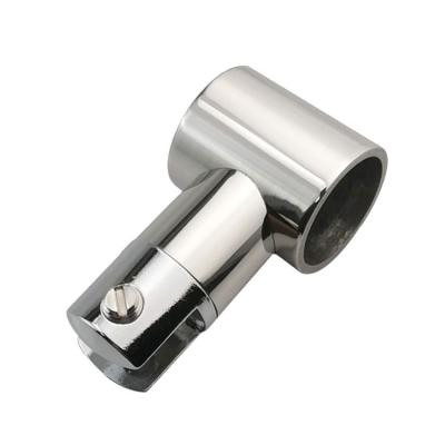 China Easy to install and durable profession round tube corner connector shower room stainless steel glass connector for sale