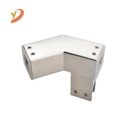 China Easy To Install And Durable 135 Degree Square Door Fittings Accessories Glass Hanger Flange Steel Pipe Connectors for sale