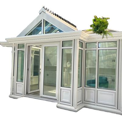 China Modern Design Fixed Triple Sunroom / Modular Four Season Glass Prefab Sunroom for sale