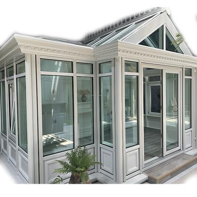 China Factory price fixed sunroom outdoor glass room for garden house aluminum wooden sunrooms glass houses glass sunroom for sale