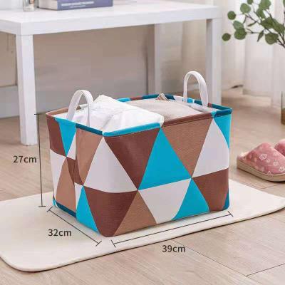 China New cotton fabric canvas storage basket large capacity drawer dustproof bag viable storage toy canvas basket for sale