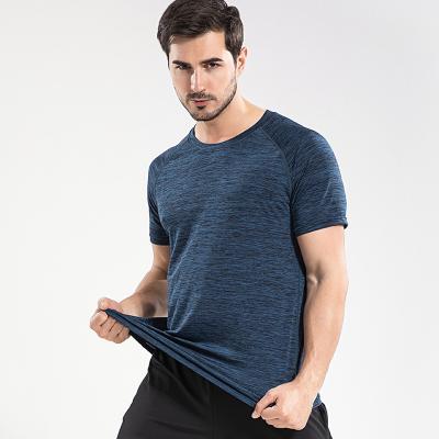 China New Men's Sports Anti-Wrinkle Running Sports Yoga Mesh Short Quick Dry Men's Fitness T-shirt Breathable Sleeve Top for sale