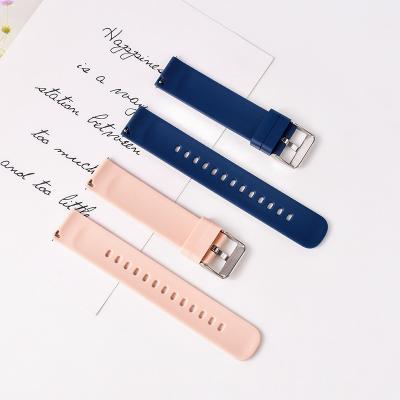 China Silicone 20mm Smart Watch Strap Watchband Silicone Stainless Steel Buckle Smart Watch Band for sale