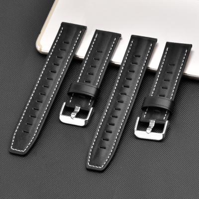 China Wholesale Eco-Friendly Top Grain Genuine Leather Watch Band Strap for Business Men and Women High Quality Handmade Leather Watch Band for sale