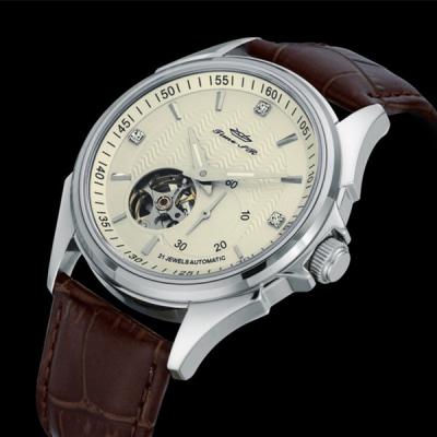 China Custom Automatic Mechanical Watch Band Mens Automatic Leather Watches Band Alarm In Wristwatches for sale