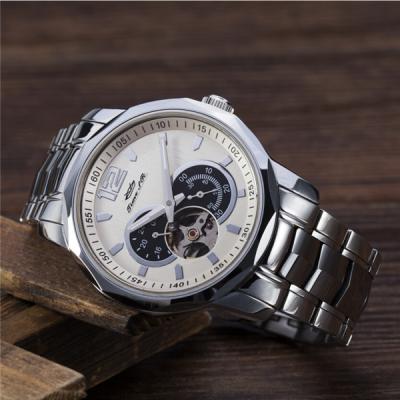 China Tourbillon Automatic Date Watches Men Skeleton Mechanical Automatic Watch 80 Hours Leather Strap Wristwatch Reserve Power for sale