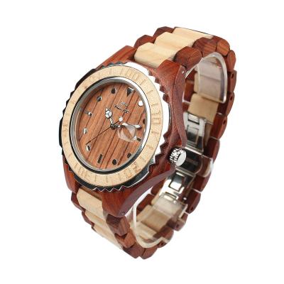 China Date Automatic Japanese Movement Waterproof Quartz Wooden Watch for sale