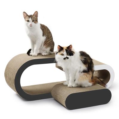 China Popular Wholesale Viable 3 in 1 U Shape Cardboard Liner Mail Cat, Cat Work Area for sale