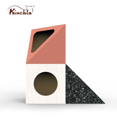 China Viable unique design 3 in 1 foldable DIY cat house cardboard cat house hole sale for sale