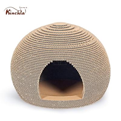 China High Quality Cardboard Viable Cat Scratcher House Pet Playhouse from China Kinchla for sale