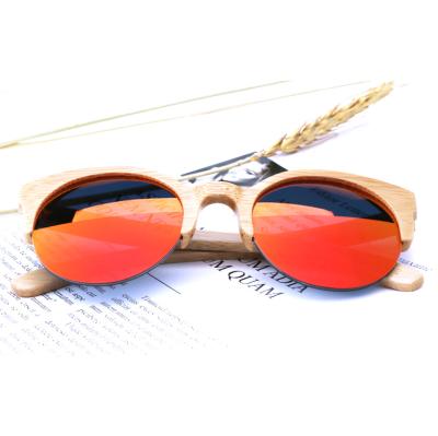 China High Quality Quality Assurance Fashion Mirror Lens CR39 Bamboo Sunglasses Custom Logo For Men Womens for sale