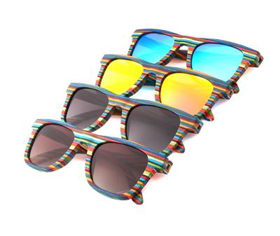 China High Quality Fashion TAC Polarized Mirror Lens Wooden Sunglasses For Women Men for sale