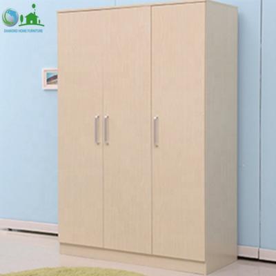 China Hot Selling Cheap Factory Modern Design Two Adjustable (Height) /three Doors Particleboard Clothes Wardrobe Wooden Cabinet for Bedroom f for sale