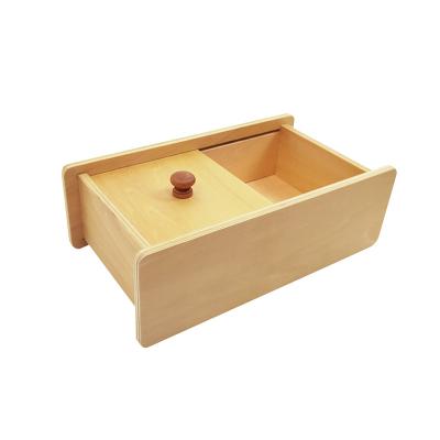 China Early Educational Montessori Imbucare Wooden Toys Popular Children's Education Wooden Box With Sliding Lid for sale