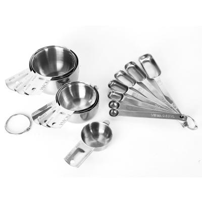 China Amazon Success 14pcs 304 Stainless Steel Measuring Cups And Spoons Set for sale