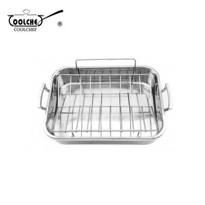 China Sustainable Heavy Duty Turkey Square Rotisserie Baking Tray for sale