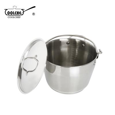 China Sustainable 6L Stainless Steel Jam Making Pans 24cm Meslin Pan With Lid for sale