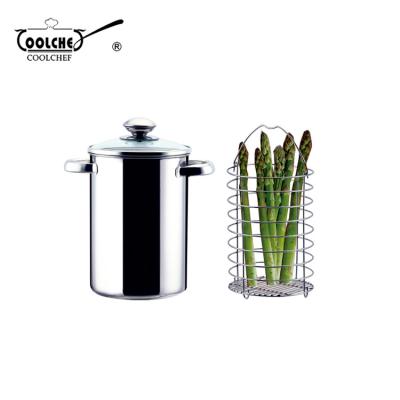 China Sustainable Stainless Steel 14cm Asparagus Pot for sale