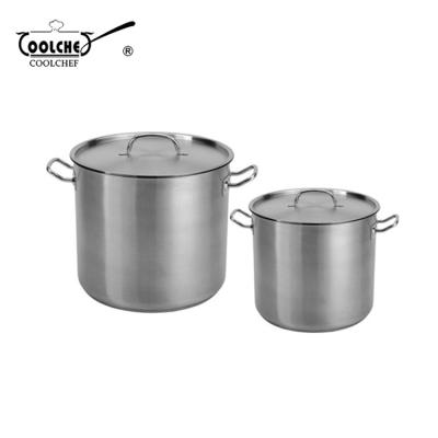 China Stock Pot Sustainable Induction Stainless Steel Large Pot With SS Lid for sale