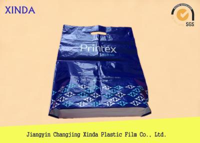 China Plastik-HDPE-Kunden-Logoentwurf druckte Taschen mit gestempelschnittenem handle&side Keil zu verkaufen