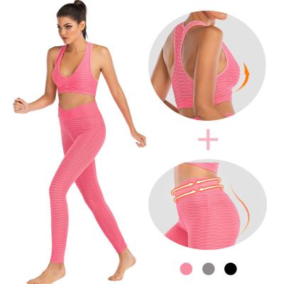 China Breathable Thick V Waist Women Gaiters High Yoga Set Running Fitness Sports Legging Yoga Pants Gymwear for sale