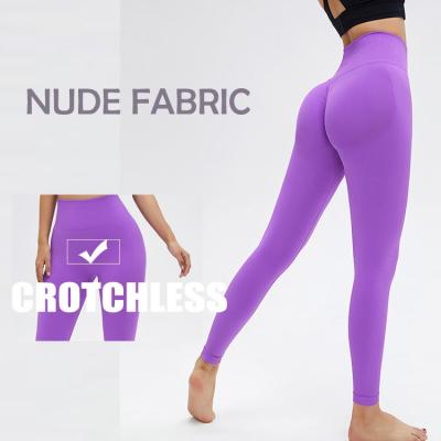 China Breathable Women's ODM OEM Workout Leggings Women's Naked Nylon Buttery Soft Fitness Yoga Leggings Gym Tights Women Gym Yoga Tights for sale