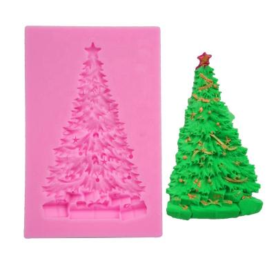 China Viable DIY Christmas Tree Shape Cake Decorating Tools Fondant Silicone Mold for sale