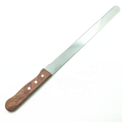 China Viable Hot Selling Baking Tools Harden Knife Toast Knife With Wooden Handle Stainless Steel Bread Knife for sale