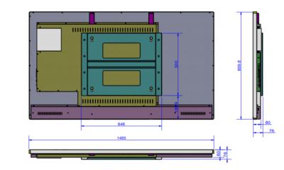 China Gehard glaslcd Touch screen, 80KHz 65 Duimlcd Monitor voor School Te koop