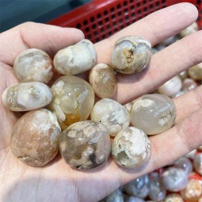 China Wholesale Natural Flower Agate Quartz Gravel Stone Cherry Blossom Agate Tumble Home Decor Garden From Europe for sale