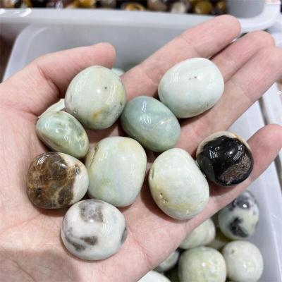 China Europe Wholesale Crystal Healing Stone Natural Gemstone Sky Blue Tumbled Stone For Home Decoration for sale