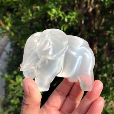 China Natural Ore Crystal Crafts Feng Shui Europe Collection Crystal Selenite Stone Elephant Rock for sale