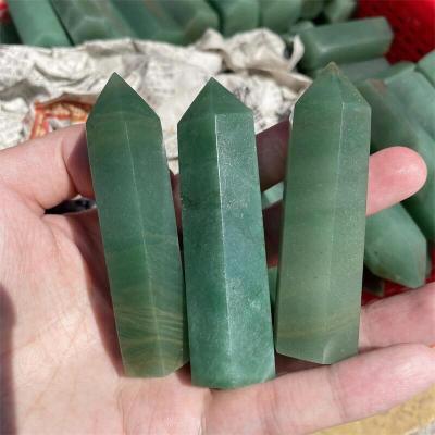 China Wholesale High Quality Natural Europe Crystals Towers Healing Green Aventurine Magic Wand Dots for sale