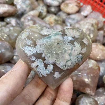 China Wholesale High Quality Europe Crystal Heart Flower Agate Crystal Heart Home Decoration for sale