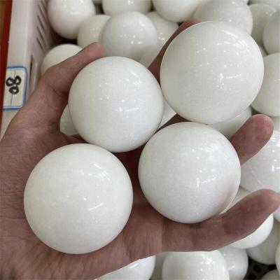 China Europe Wholesale Natural Jade Ball Healing Stone Home White Marble Decoration for sale