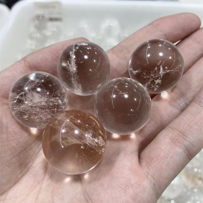 China Wholesale Europe Natural Rock Polished Clear Crystal Sphere Healing White Quartz Ball for sale