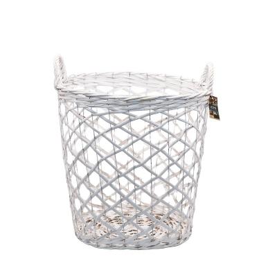 China New 2021 Fashionable White Weaving Baskets Willow Basket Ins. Eco Clothing Box Laundry Rattan Storage Baskets Viable for sale