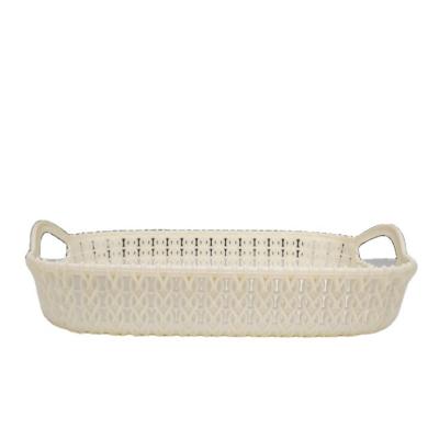 China Manufacture Plastic Rattan Storage Basket Various Sizes Viable Fruit Baskets for sale