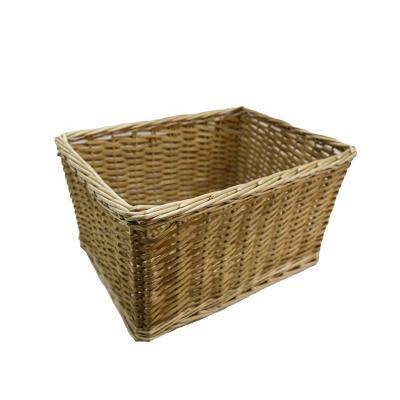 China Large Viable Rectangle Wicker Organization Handmade Basketry Storage Plant Customized Natural Plant Fiber Storage Box Willow for sale