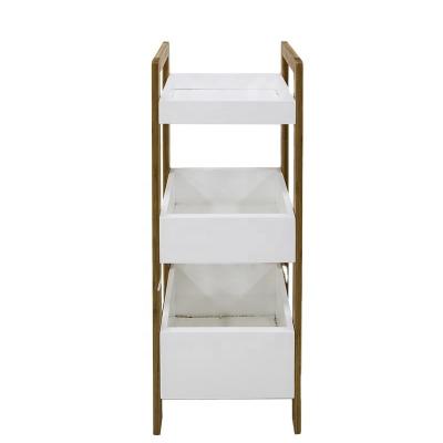 China Customized Eco-friendly Morden 3 Teirs Solid Color Bathroom Shelf Storage Racks Household Wholesale Natural Bamboo Rack for sale