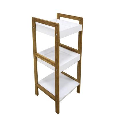 China Viable Customize Storage Racks OEM ODM Facotory Morden Eco Environmental Bamboo Shelves 3 Layers Home Storage Racks for sale