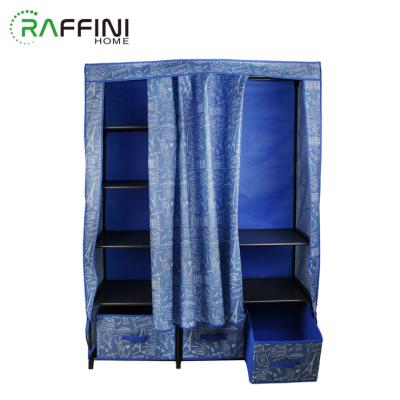 China Durable Attractive Blue Color With Star Non-woven+Iron Clothes Storage Organizer for sale