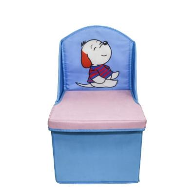 China Foldable Folding Stool Kids Ottoman Blue Cute Cartoon Printed Manufacturer Customized Foldable Home Child Seat Storage Stool for sale