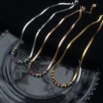 China High Quality Jewelry Set 2022 New Trend Rhinestone Jewelry Sets Titanium Steel Women Necklace Bracelet Sets Jewelry for sale