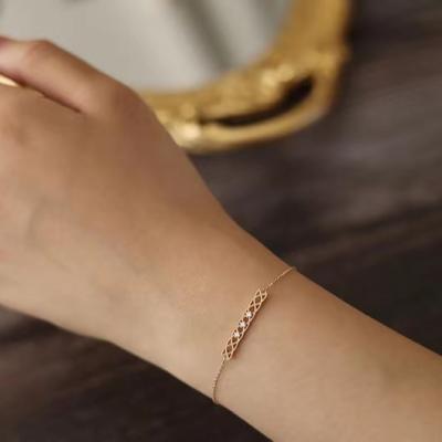 China New Vintage Palace Style Light Luxury S925 Sterling Silver Bangle Folding Hollow Hand Jewelry for sale